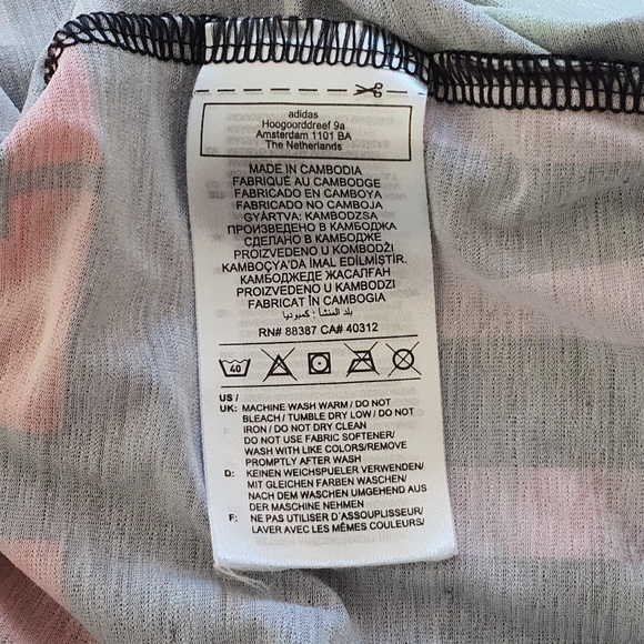 Adidas Marimekko Oversized T Shirt Top XS Black Multi Spell Out - Picture 9 of 9